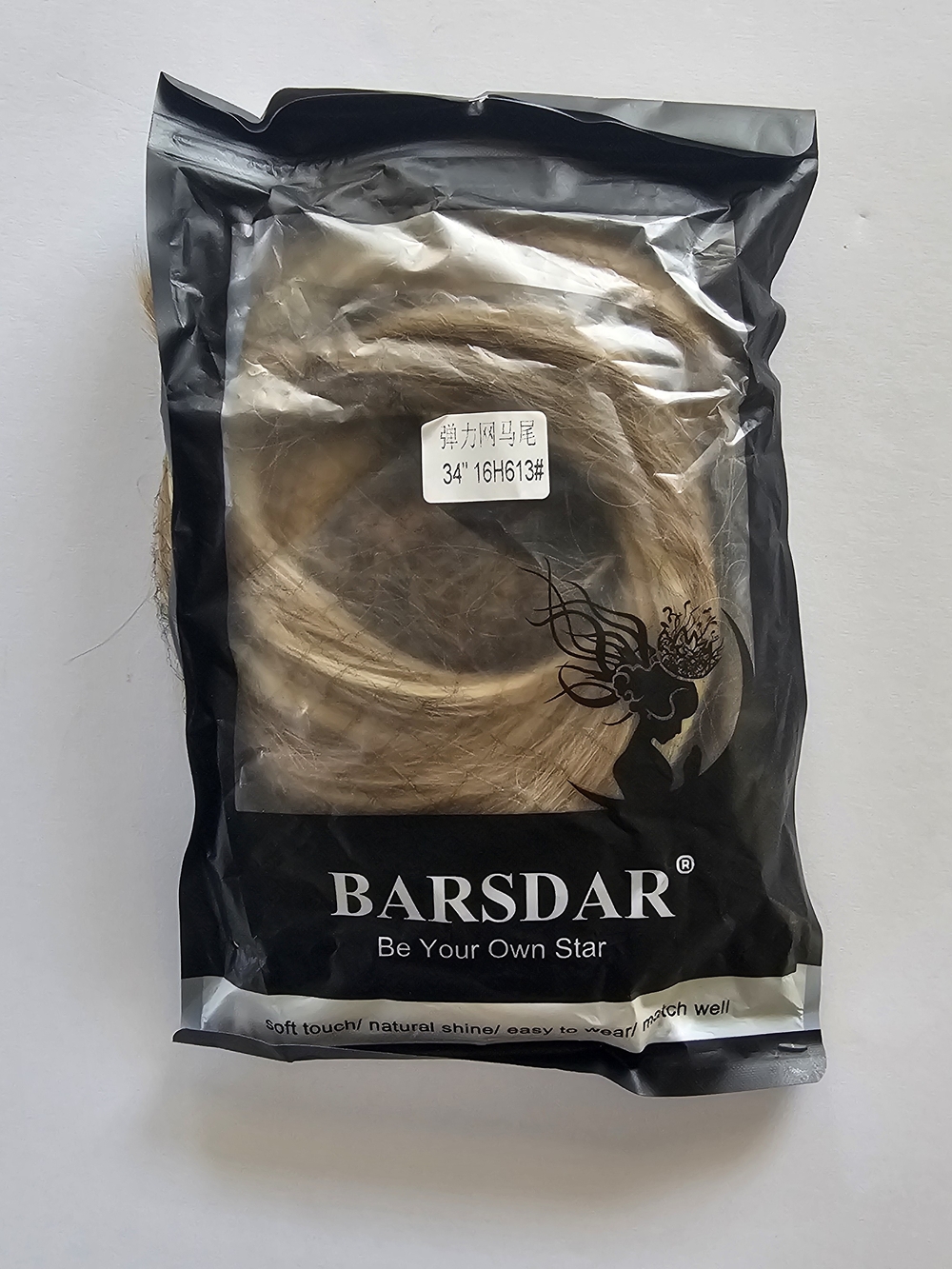 BARSDAR 34" synthetic ponytail hair extension Blond Mix